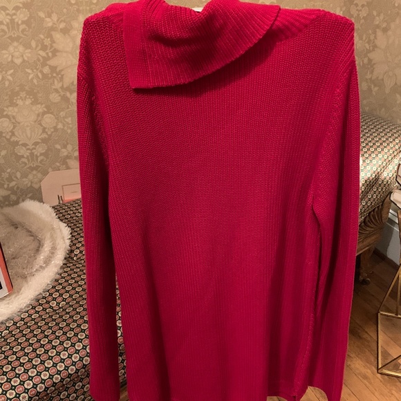 Talbots chevron stitch spkit neck sweater tunic. Worn 1x - Picture 6 of 8